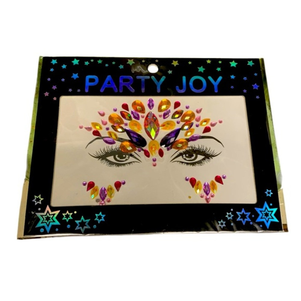 Party Joy Purple & Iridescent Face Jewels